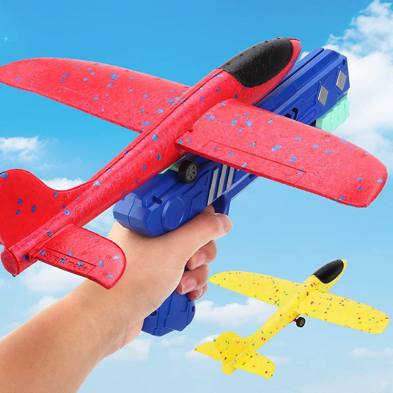 Catapult Airplane Gun Toy Children Outdoor