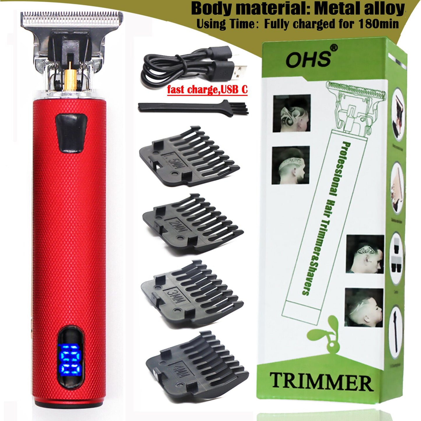 USB T9 Hair Clipper Professional Electric hair trimmer