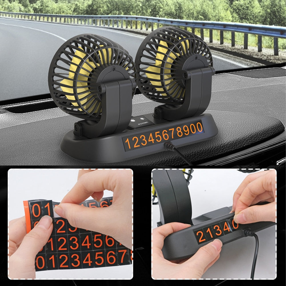 USB Car Fan Summer Cooling Adjustable