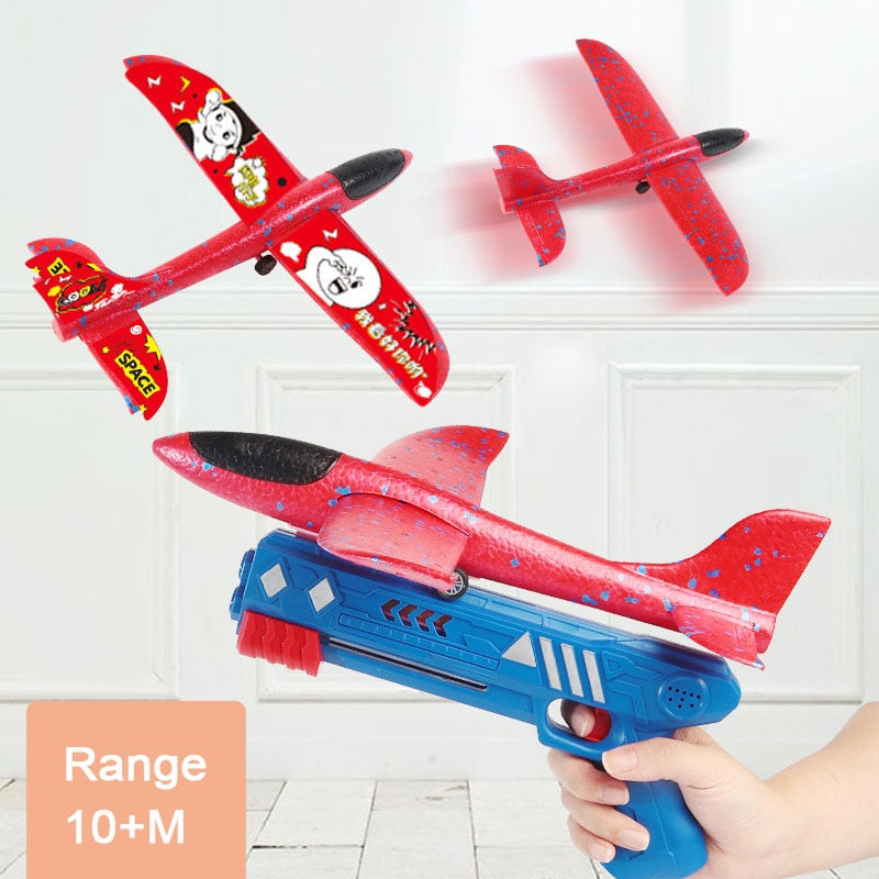 Catapult Airplane Gun Toy Children Outdoor