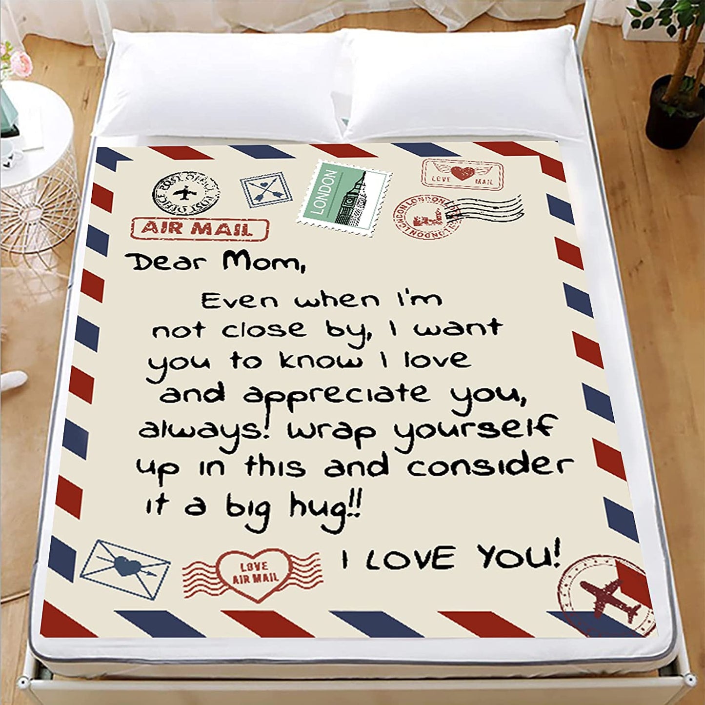 Mail Letter Printed Blanket Throw