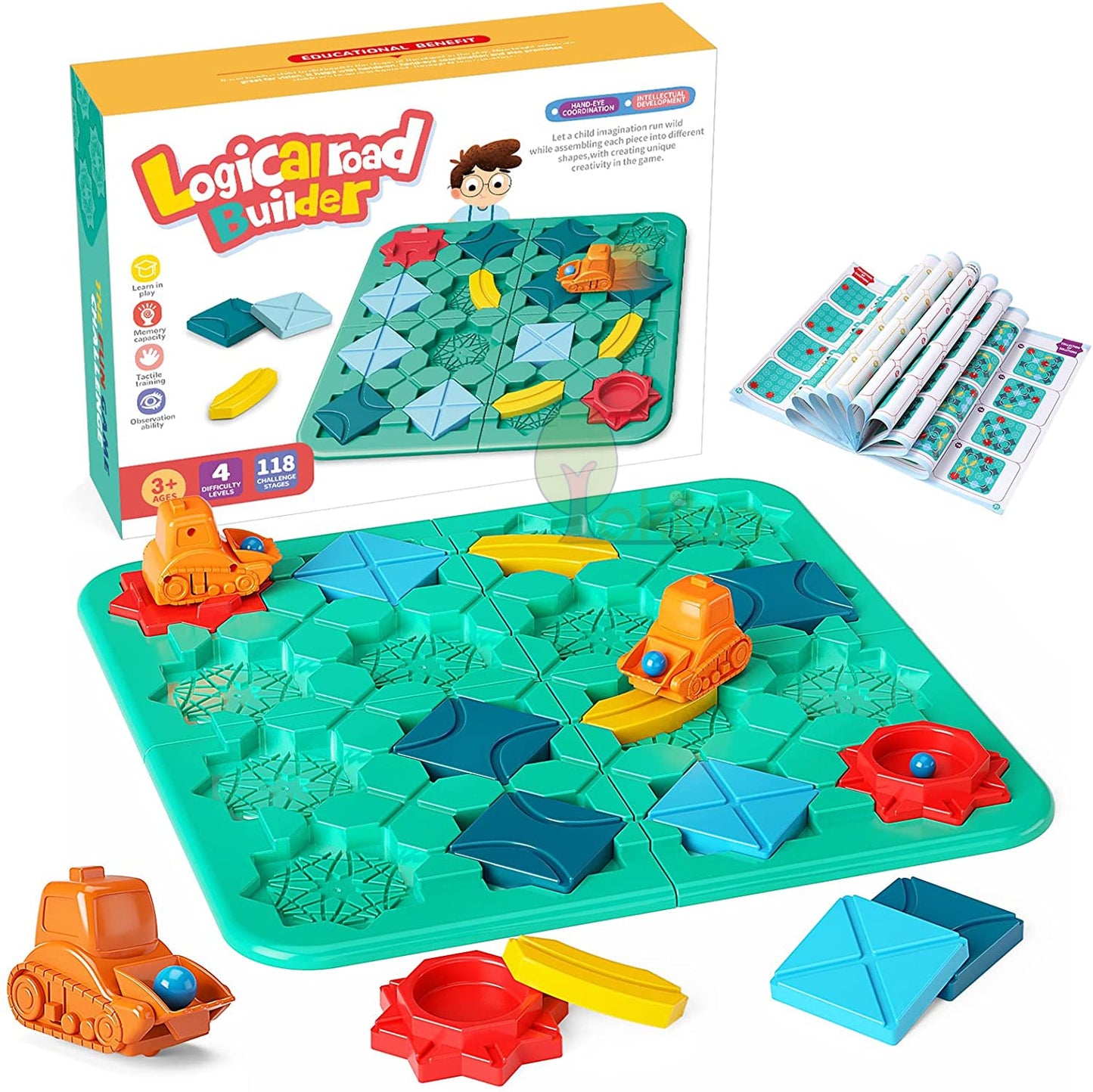 Logic Board Game for Kids Marble Run Blocks