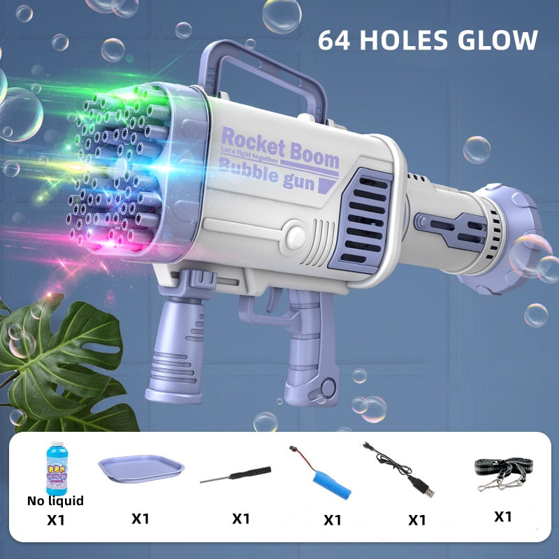 Holes Kid Outdoor Gatling Bubble Gun Toy Electric