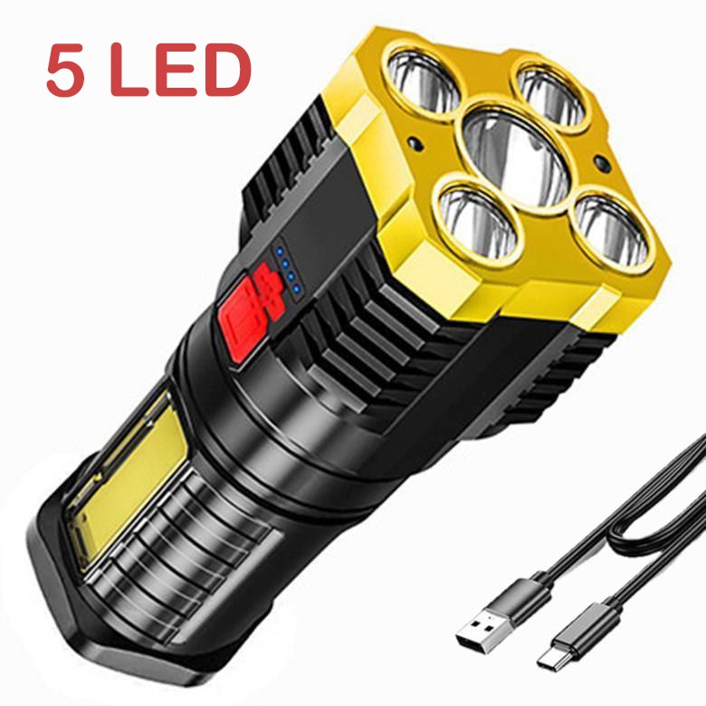 5 LED Ultra Powerful Led Flashlight Rechargeable