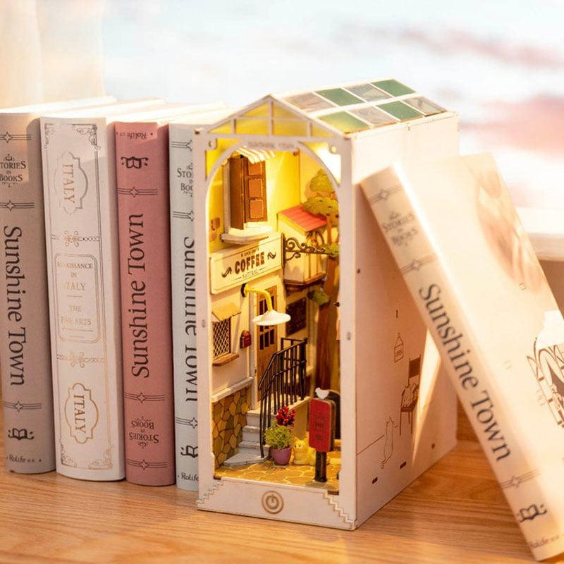 Books Series Wooden Miniature House with Furniture