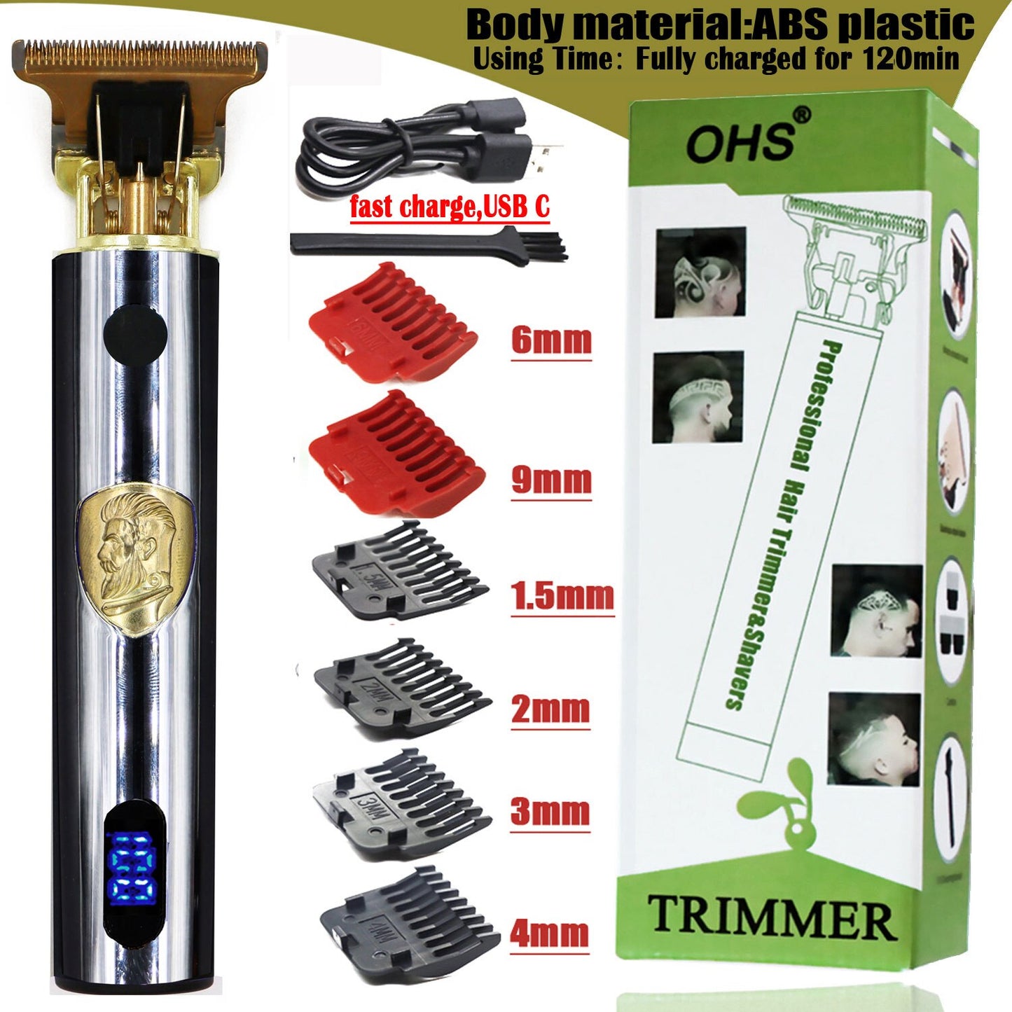 USB T9 Hair Clipper Professional Electric hair trimmer