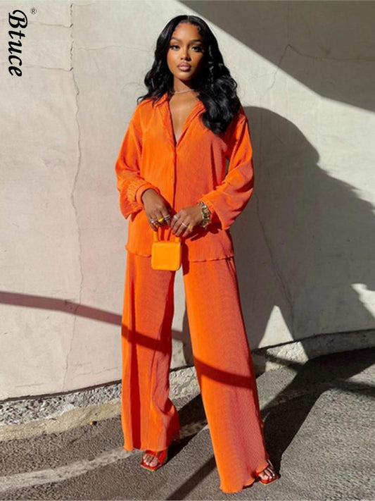 Womens Tracksuit Two Piece Sets Loose Long Sleeve