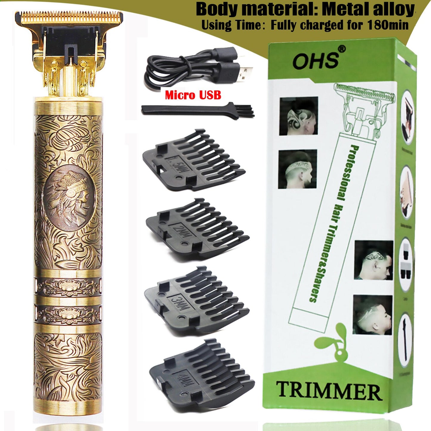 USB T9 Hair Clipper Professional Electric hair trimmer