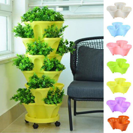 Stackable Flower Pot Non-slip Wide Application
