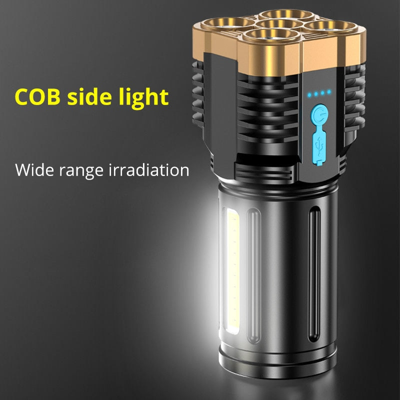 5 LED Ultra Powerful Led Flashlight Rechargeable