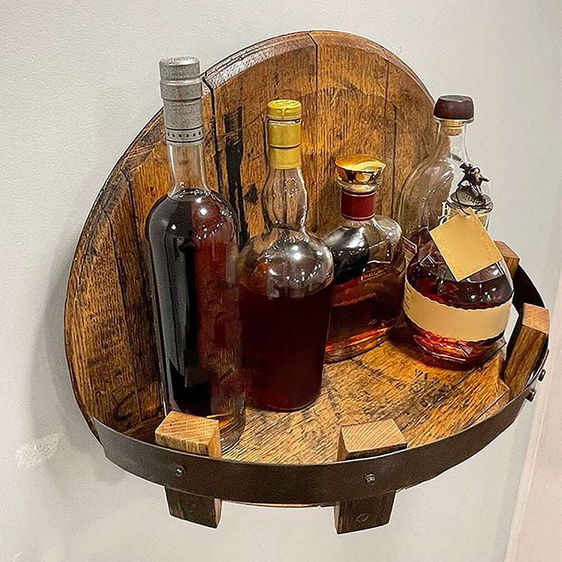 Wooden Wall Wine Bottle Holder Wine Whiskey Home Bar Decoration