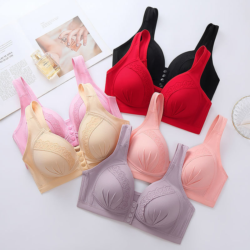 Large Size Front Button Comfortable Gather Bra