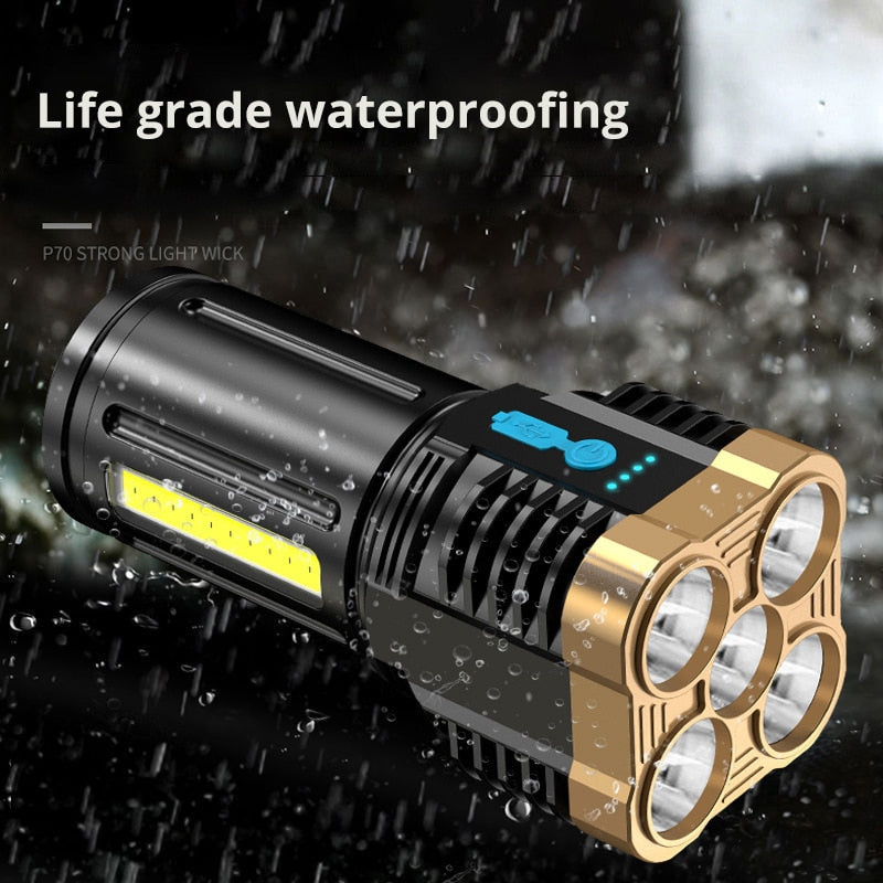 5 LED Ultra Powerful Led Flashlight Rechargeable