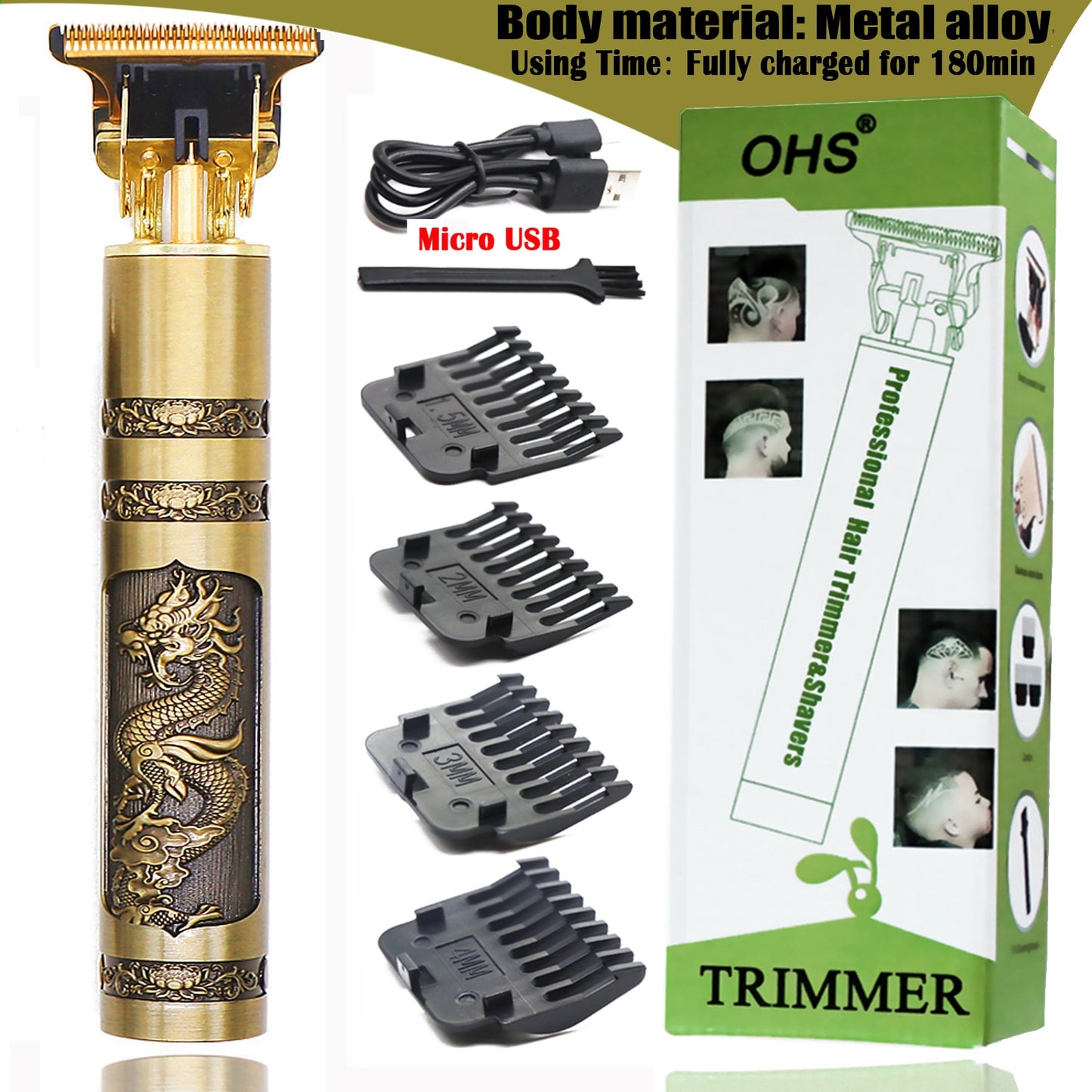 USB T9 Hair Clipper Professional Electric hair trimmer