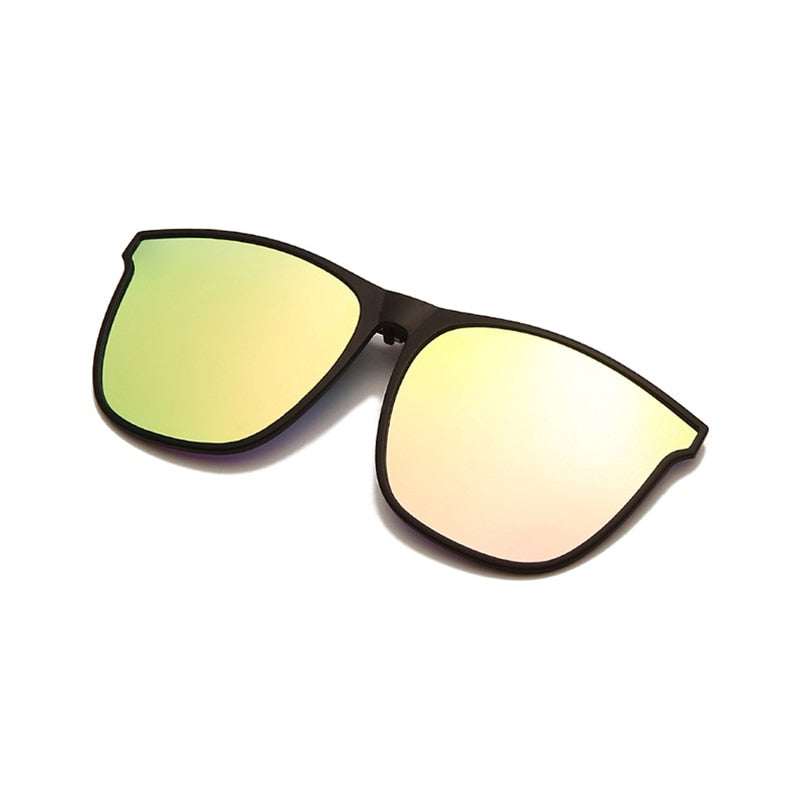 Vintage Square Glasses Polarized Clip On Sunglasses