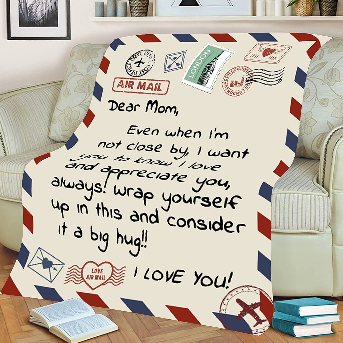 Mail Letter Printed Blanket Throw