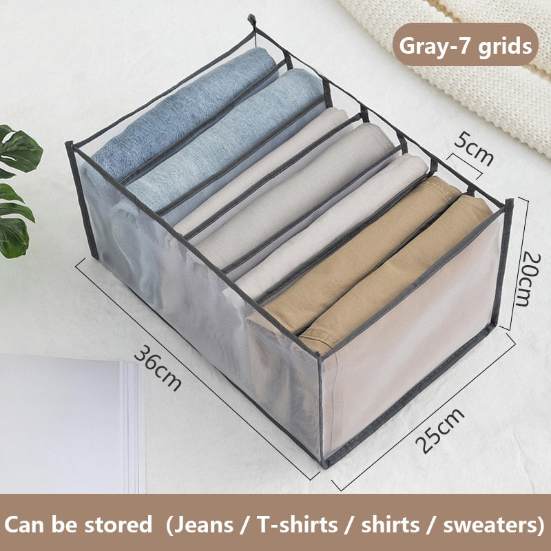 Wardrobe organizer Jeans storage boxes Closet