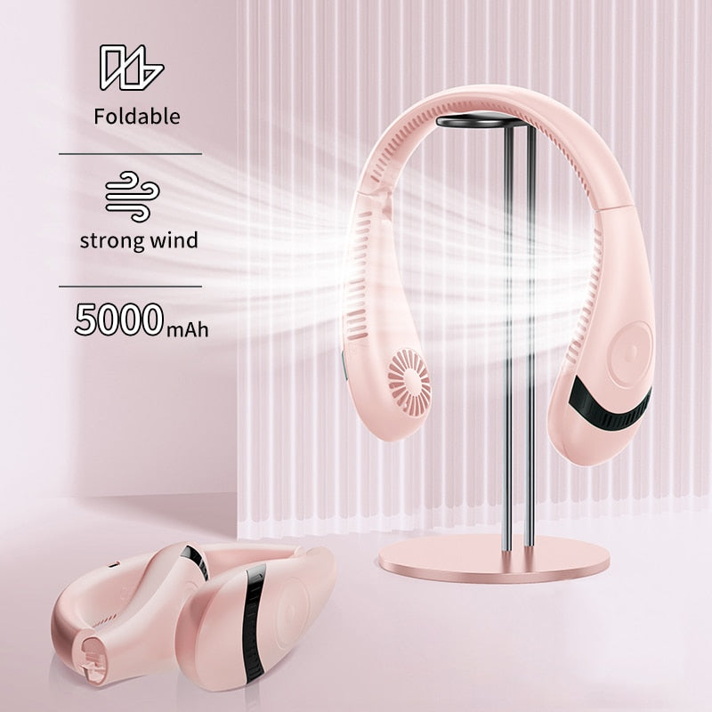 Hanging Neck Fan Portable Folding Bladeless