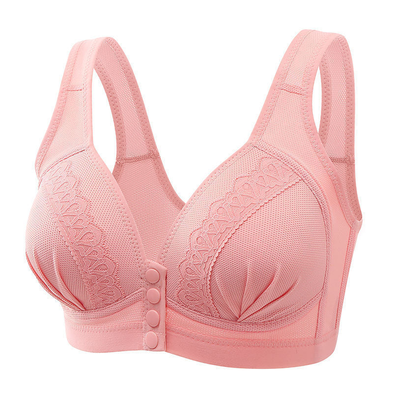Large Size Front Button Comfortable Gather Bra