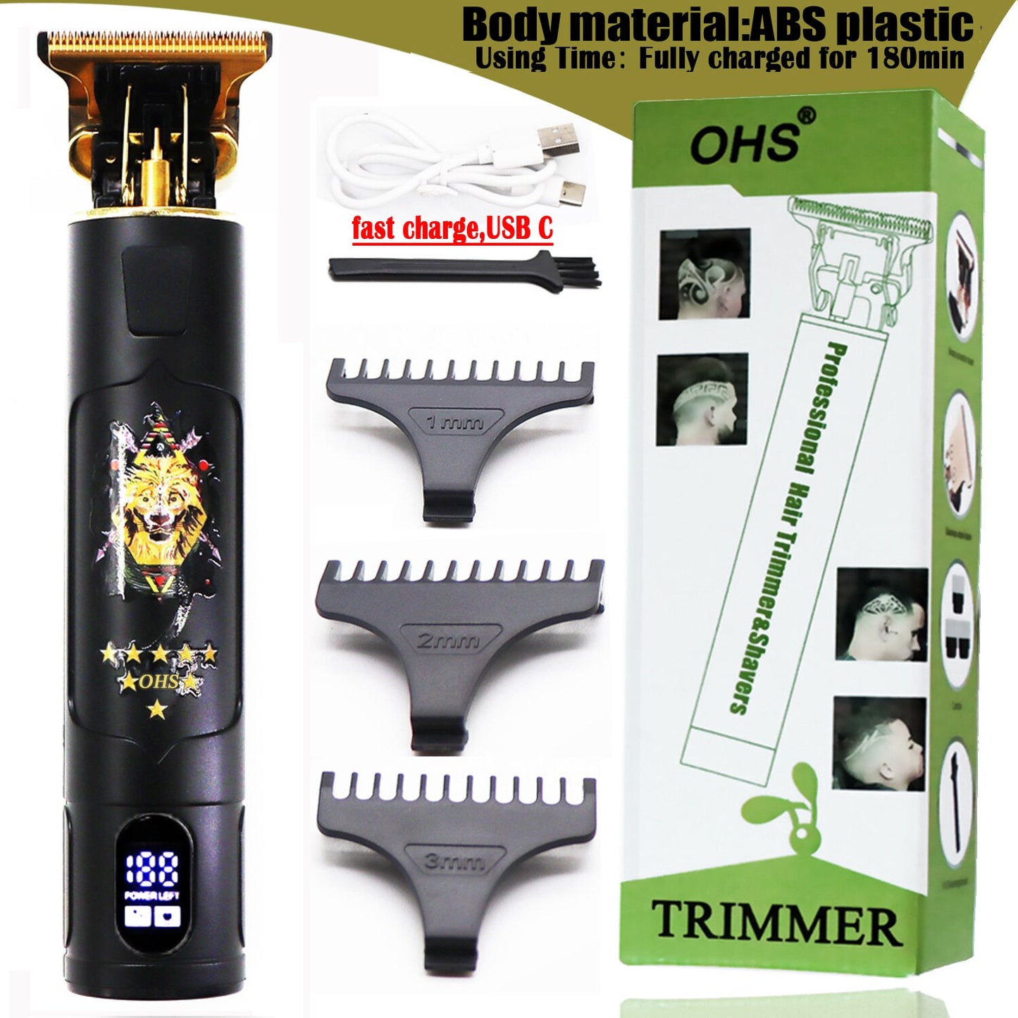 USB T9 Hair Clipper Professional Electric hair trimmer