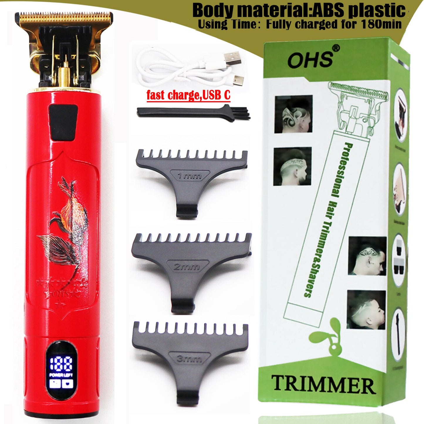 USB T9 Hair Clipper Professional Electric hair trimmer