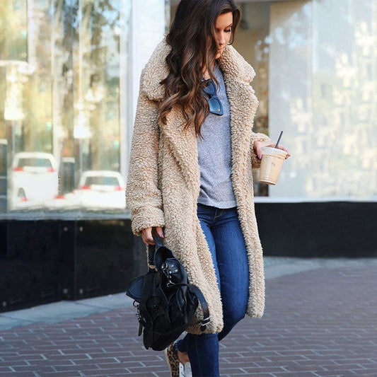 Women Warm Coat Wool Blends Long Sleeve