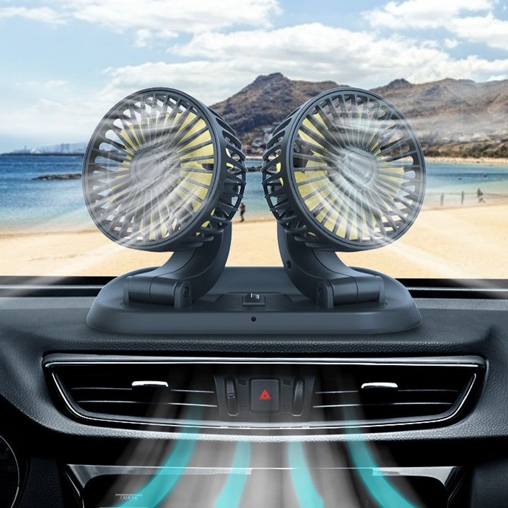 USB Car Fan Summer Cooling Adjustable