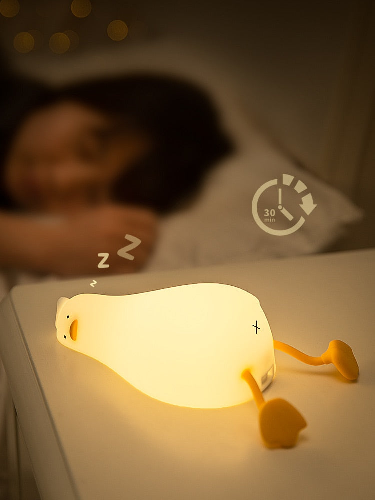 Lying Flat Duck Rechargeable Night Light Silicone Pat