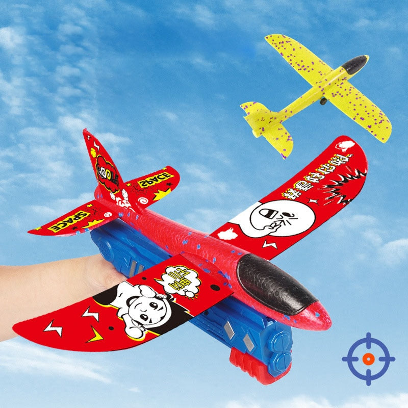 Catapult Airplane Gun Toy Children Outdoor