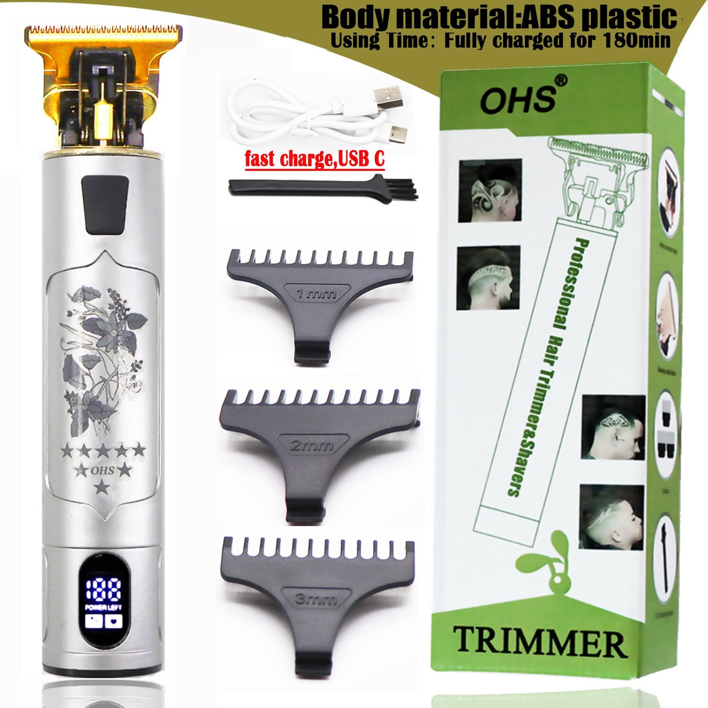 USB T9 Hair Clipper Professional Electric hair trimmer