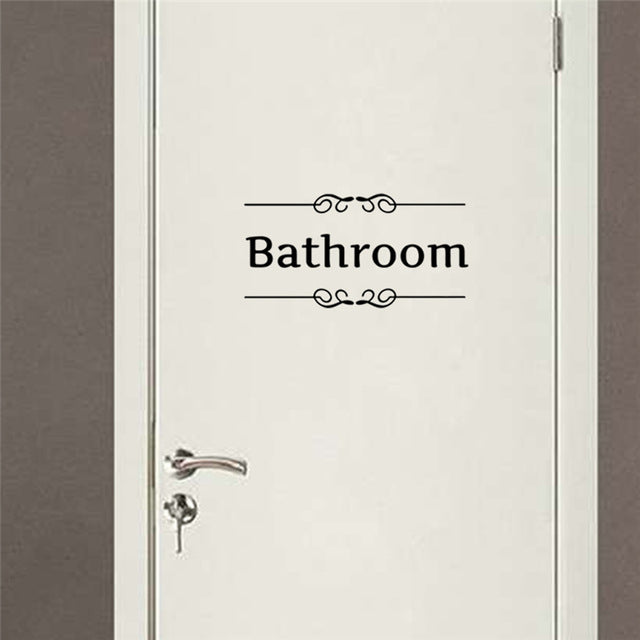 Toilet Entrance Sign Door Stickers Home Decoration
