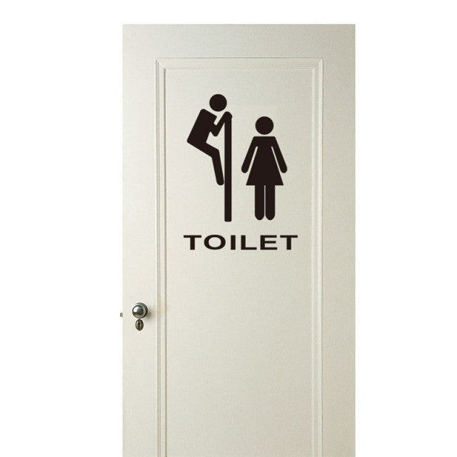Toilet Entrance Sign Door Stickers Home Decoration