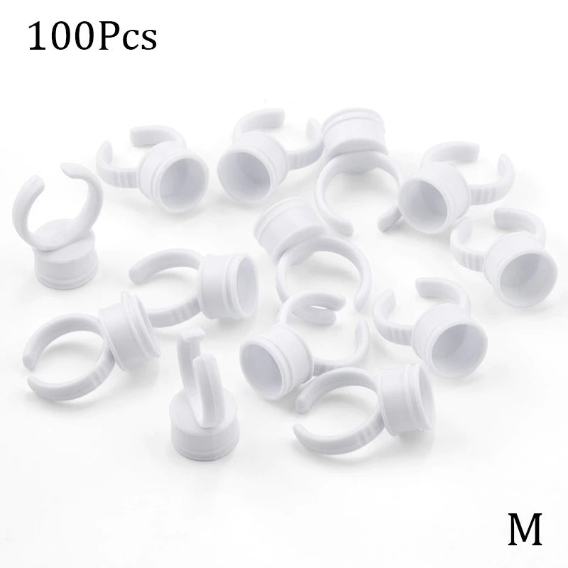 50/100Pcs Disposable Eyelash Extension Glue Rings
