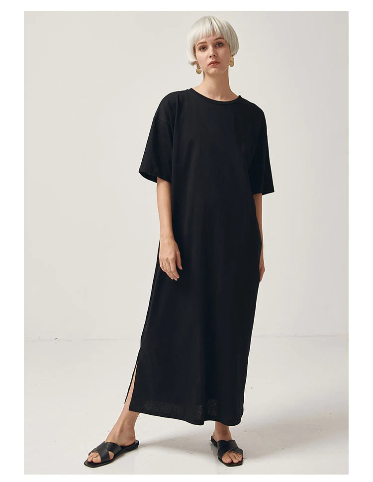 Black Cotton Long Dresses