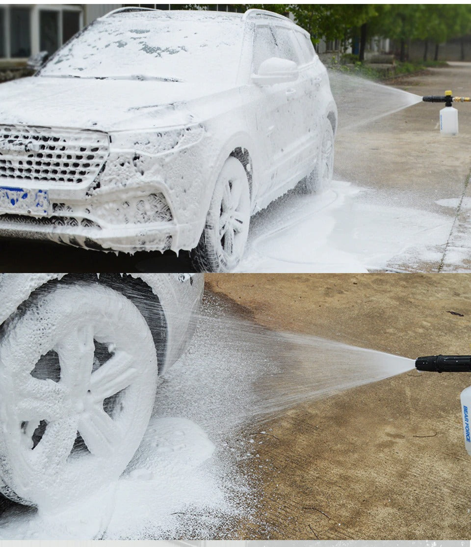 Car wash nozzle foam
