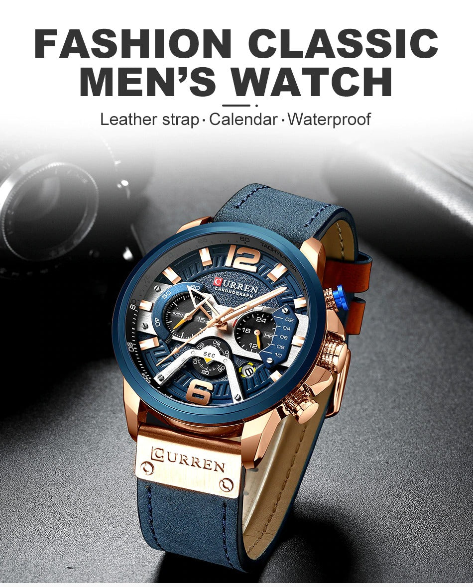 Luxury Brand Men Analog Leather Sports Watches Men's Army Military Watch