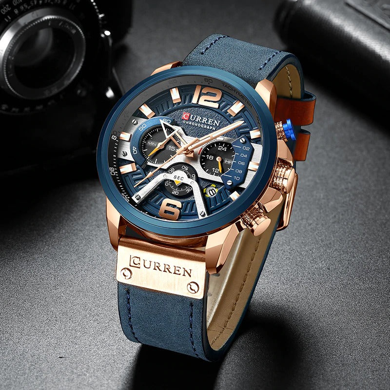 Luxury Brand Men Analog Leather Sports Watches Men's Army Military Watch