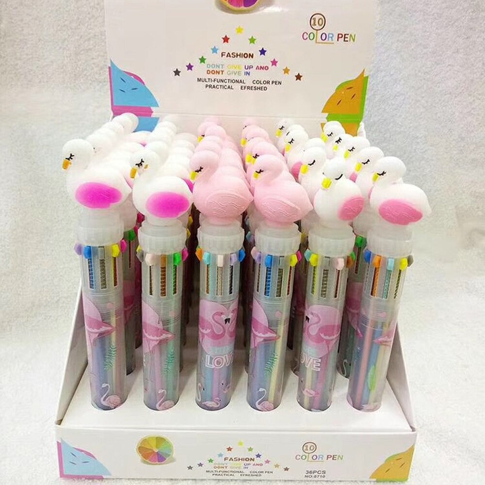 Cute Unicorn Power 10 Colors Chunky Ballpoint Pen