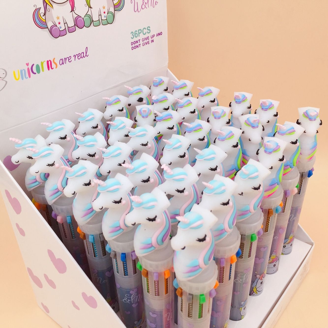 Cute Unicorn Power 10 Colors Chunky Ballpoint Pen