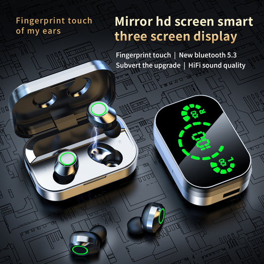 Wireless Bluetooth Headset TWS Large Screen Smart Digital Display