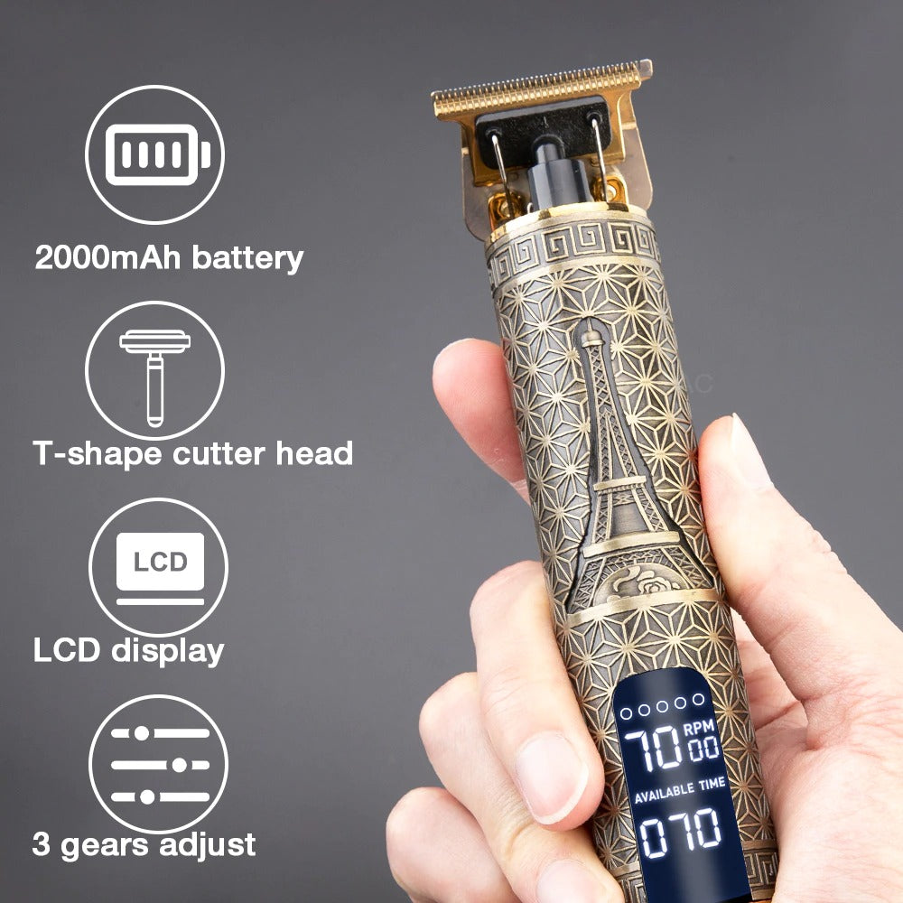 Electric Hair Cutting Machine LCD Rechargeable Hair Trimmer