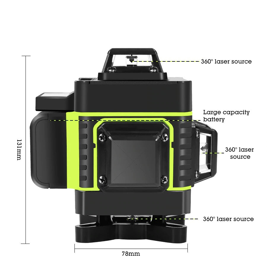 HILDA 12/16 Lines 3/4D Laser Level Level Self-Leveling