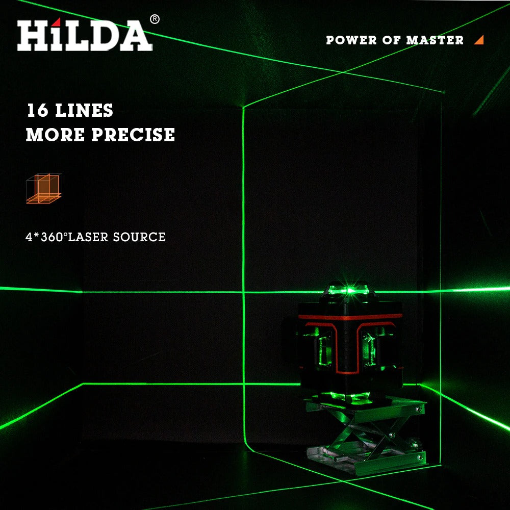 HILDA 12/16 Lines 3/4D Laser Level Level Self-Leveling