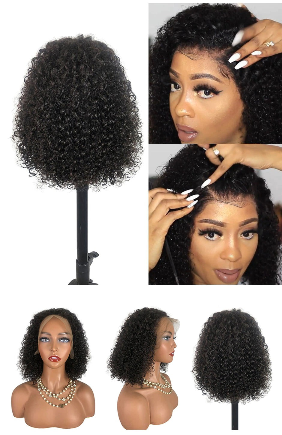 HAIR Curly Lace Front Wigs For Women Kinky Curly Lace Frontal Wig