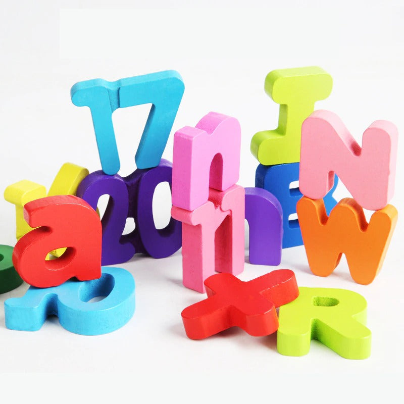 Kids 3D Wooden Puzzles Toys Alphabet Number Puzzle