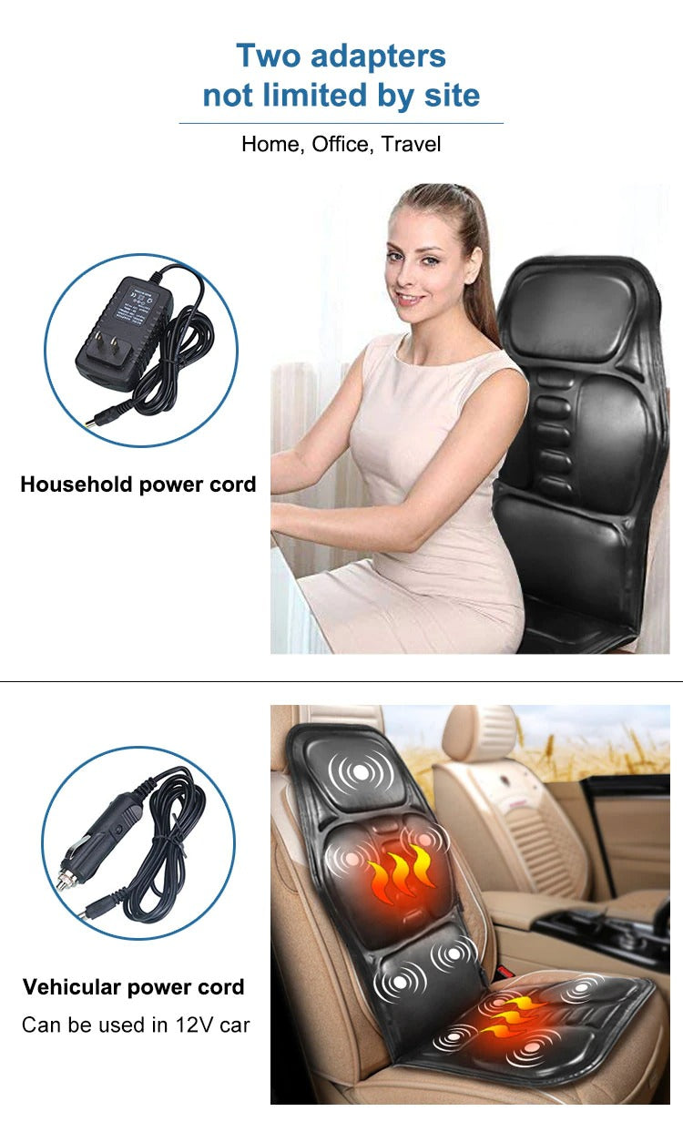 Electric Heating Vibrating Back Massager Portable Massaging Chair