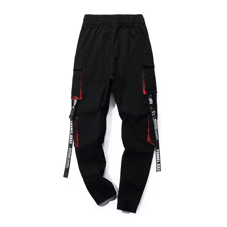 Men Hip Hop Black Cargo Pants joggers Sweatpants