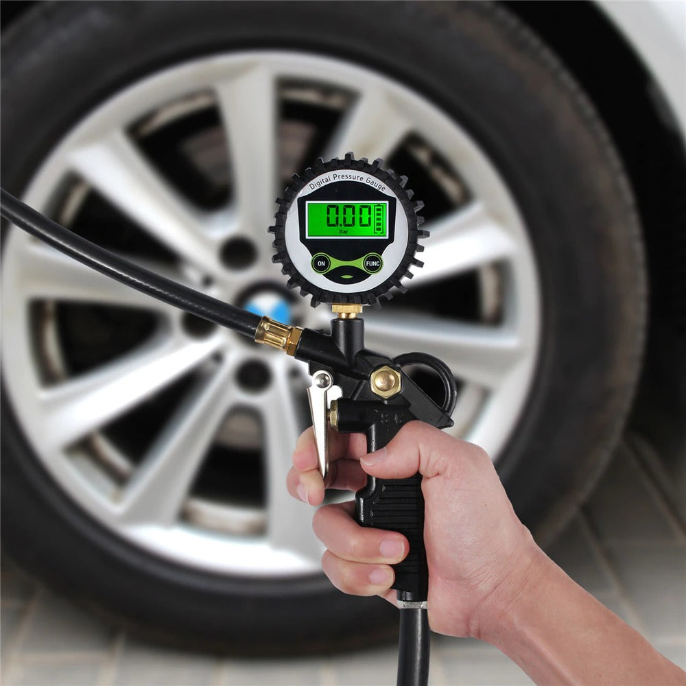 Digital Car EU Tire Air Pressure Inflator Gauge LCD Display