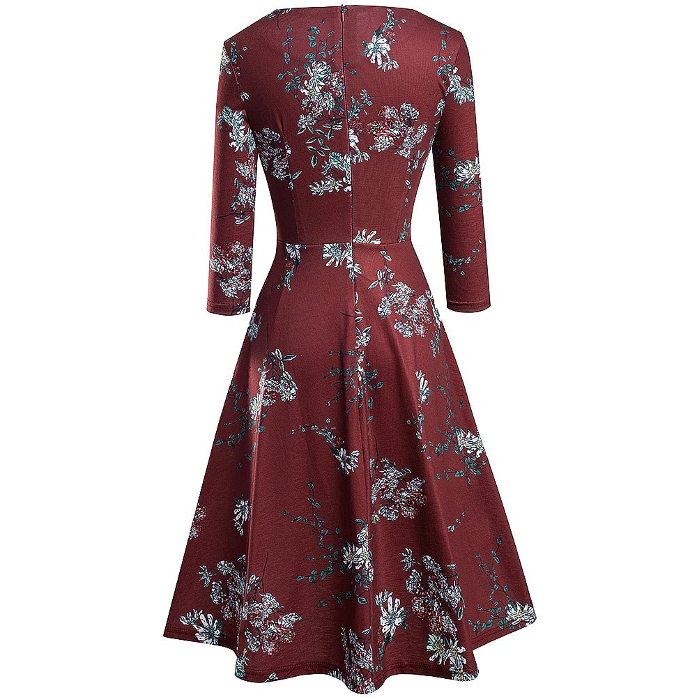 Vintage Elegant Embroidery Floral Lace Patchwork Dress