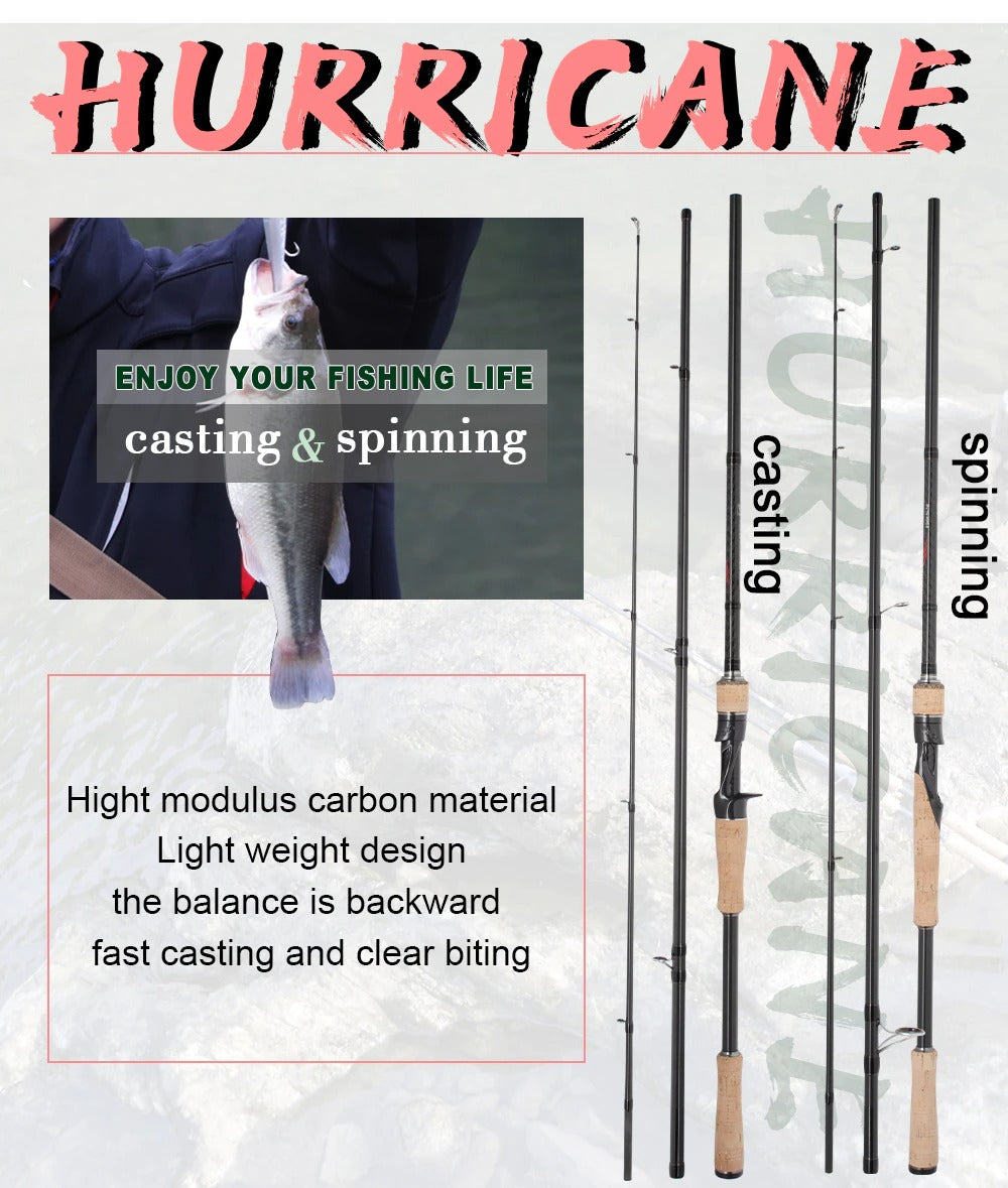 HURRICANE Casting Spinning Fishing Rod Fuji Or TS Guide – The